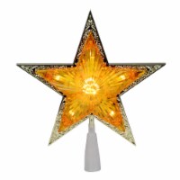 Northlight 9 Pre-Lit Gold and Amber Crystal 5 Point Star Christmas Tree Topper - Clear