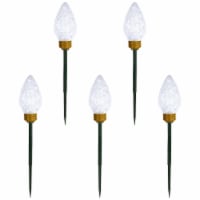 Northlight 5ct LED Lighted C9 Christmas Pathway Marker Lawn Stakes - Clear Lights