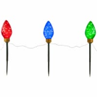 Northlight 3ct LED Lighted Multi-Color C9 Christmas Pathway Marker Lawn Stakes - 3 ft