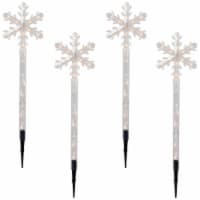 Northlight 4ct Snowflakes Christmas Pathway Marker with Lawn Stakes - Clear Lights