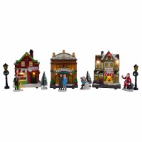 Northlight 11-Piece LED Lighted Theater and Shops Christmas Village Display Set