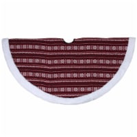 Northlight 48  Red and White Knitted Snowflake Lodge Christmas Tree Skirt