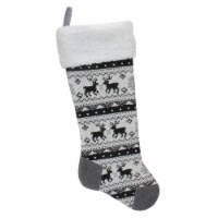 Northlight 21 Black, Gray and White Rustic Lodge Knit Christmas Stocking with High Pile