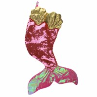 Northlight 24  Pink and Gold Sequined Iridescent Mermaid Christmas Stocking