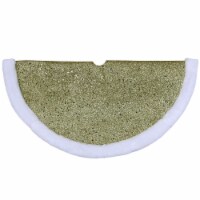 Northlight 20 Gold Glittered Mini Christmas Tree Skirt with Faux Fur Trim