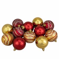 Northlight 12ct Red and Gold Shatterproof Shiny and Matte Christmas Ball Ornaments 2.25