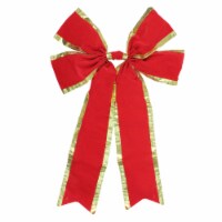 Northlight 24 x 38 Red 4-Loop Velveteen Christmas Bow with Gold Trim