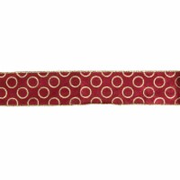 Northlight Red and Gold Circle Wired Christmas Craft Ribbon 2.5 x 16 Yards