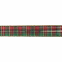 Northlight Red and Green Plaid Christmas Wired Craft Ribbon 2.5  x 16 Yards