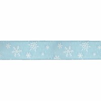 Northlight Sparkly Blue and White Snowflake Christmas Wired Craft Ribbon 2.5 x 16 Yards