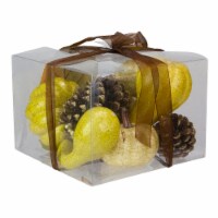 Northlight Set of 12 Crackled and Glittered Fall Pumpkin, Gourd, Berry, Pine Cone Decoration