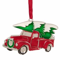 Northlight 3.5  Red and Silver Country Pick Up Truck with European Crystals Christmas