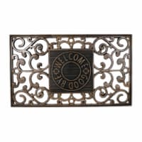 Northlight 33841579 30 x 18 in. Copper & Black Welcome & Good Bye Outdoor Mat