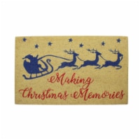 Northlight 33841586 18 x 30 in. Santa & Reindeer Making Christmas Memories Door Mat