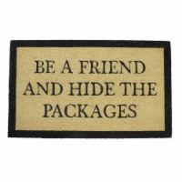 Northlight 33841589 30 x 18 in. Beige & Black Rectangular Hide The Packages Outdoor Mat