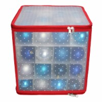 Northlight 12.5 Transparent Zip Up Christmas Storage Box - Holds 64 Ornaments