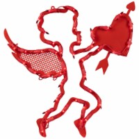 Northlight 17 Lighted Red Cupid with Heart Valentine's Day Window Silhouette Decoration