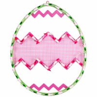 Northlight 17 Lighted Green with Pink Chevron Stripe Easter Egg Window Silhouette