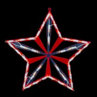 Northlight 14 Lighted Red and Blue Patriotic Star Window Silhouette - Clear Lights