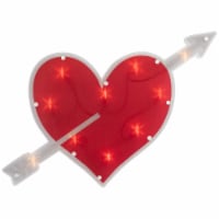 Northlight 18 Lighted Red Heart with Arrow Valentine's Day Window Silhouette Decoration