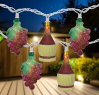 Northlight 10-Count Grape and Wine Bottle Novelty String Christmas Light Set, 7.5ft White