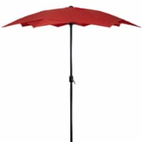 Northlight 34219512 8.85 ft. Outdoor Patio Lotus Umbrella with Hand Crank, Terracotta