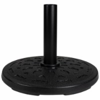 Northlight 34219517 21 lbs Flat Round Resin Base Stand Patio Umbrella, Black