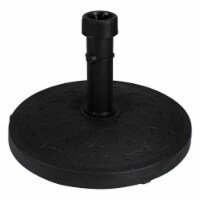 Northlight 34219519 33 lbs Flat Round Resin Base Stand Patio Umbrella, Black
