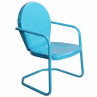 Northlight 34219534 34 in. Outdoor Retro Tulip Armchair, Turquoise Blue