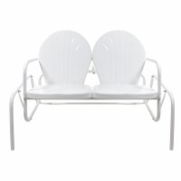 Northlight 34219543 47 in. Outdoor Retro Tulip Double Glider Chair, White