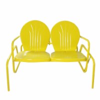 Northlight 34219545 47 in. Outdoor Retro Tulip Double Glider Chair, Yellow