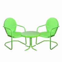 Northlight 34219555 3-Piece Retro Metal Tulip Chairs & Side Table Outdoor Set, Lime Green