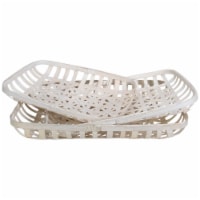 Northlight 34219232 Lattice Rectangular Tobacco Table Top Baskets, White - Set of 3