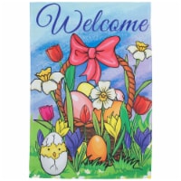 Northlight 34219471 Welcome Easter Basket Outdoor Garden Flag - 12.5 x 18 in.