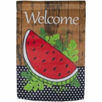 Northlight 34219451 Welcome Watermelon Slice Spring Outdoor Garden Flag - 12.5 x 18 in.