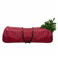 Dyno Red and Black Plaid Rolling Tree Christmas Tree Storage Bag For Artificial Trees Up To