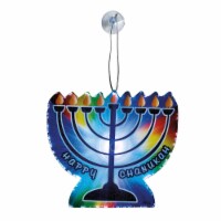 Rite Lite 5  Blue Battery Operated Color Changing Fiber Optic  Happy Hanukkah  Menorah Window