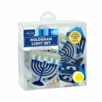 Rite Lite 10-Count Blue and White Battery Operated Hologram Hanukkah Light Set, 6ft White