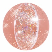 Pool Central 34808584 16 in. Salmon Pink Glitter Inflatable Beach Ball