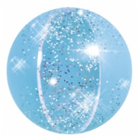 Pool Central 34808583 16 in. Blue Glitter Inflatable Beach Ball