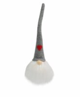 Northlight 13 Lighted Gnome with Grey Hat and Red Heart Christmas Decoration