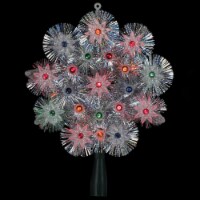 Northlight 8 Pre-Lit Silver Retro Starburst Christmas Tree Topper - Multicolor Lights
