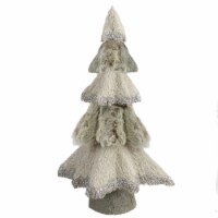 Northlight 20 Gray and Beige Multi Textured Triangular Table Top Christmas Tree with Glitter