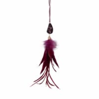 Northlight 9  Plum Red Feather and Gemstone Pendant Christmas Ornament