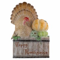 Northlight 20.25  Turkey and Pumpkins 'Happy Thanksgiving' Decoration