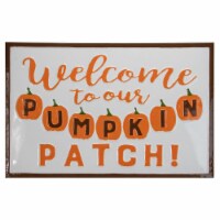 NorthLight 34316672 30 in. Welcome To Our Pumpkin Patch Autumn Metal Wall Decor, Orange & Whi