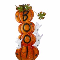 Northlight 33 Orange and Black Stacked Pumpkins Outdoor Halloween Decoration