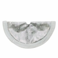 Northlight 20-Inch Silver and White Metallic Snowflake Mini Christmas Tree Skirt