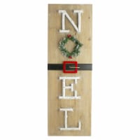 Northlight 23.75  Vertical Beige Wooden Noel Christmas Sign with Santa's Belt