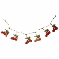 Northlight 55  Red Vintage Truck with Tree Christmas Garland on Jute Rope